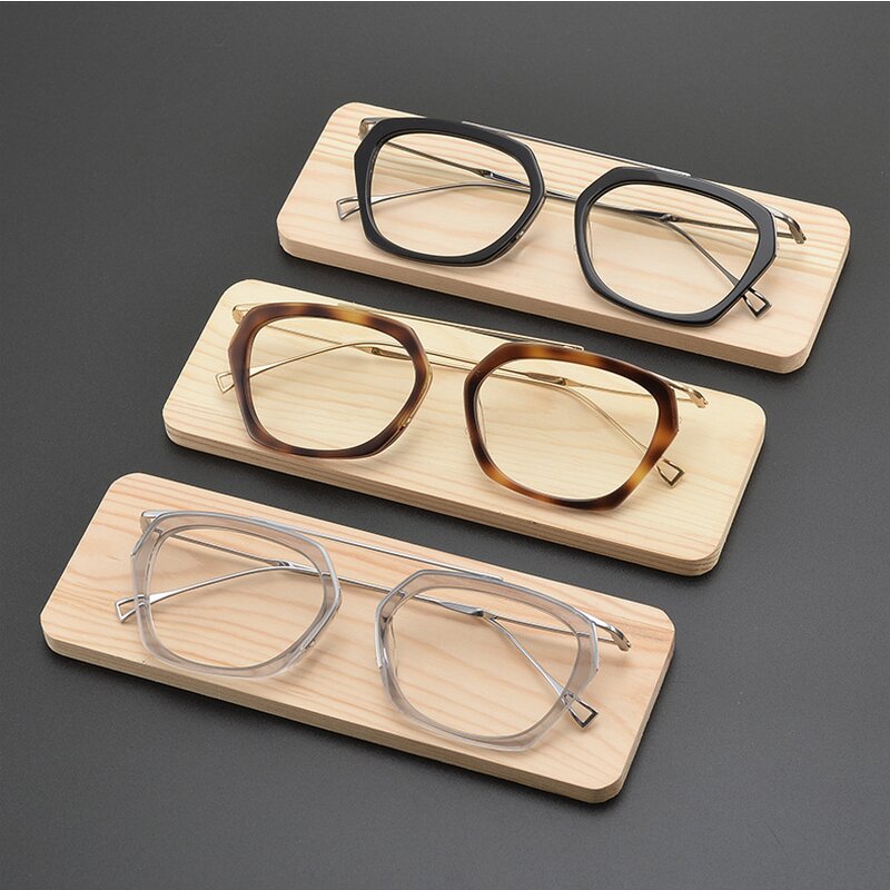 Glasses Manufacturer - New Women Men Silver Optical Glass Frames Fashionable Metal Polygon Eye Glass for Women Colorful Stylish