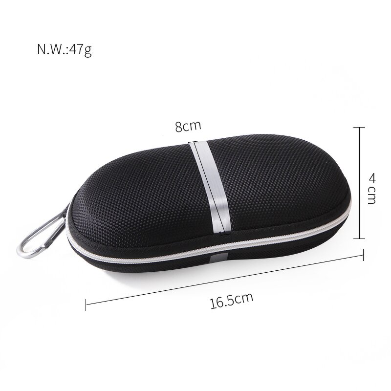 Glasses Case Manufacturer - Classic Custom Logo Zipper Box Sunglasses High Quality EVA with Metal Zip Hook Laser Logo or Printing Logo