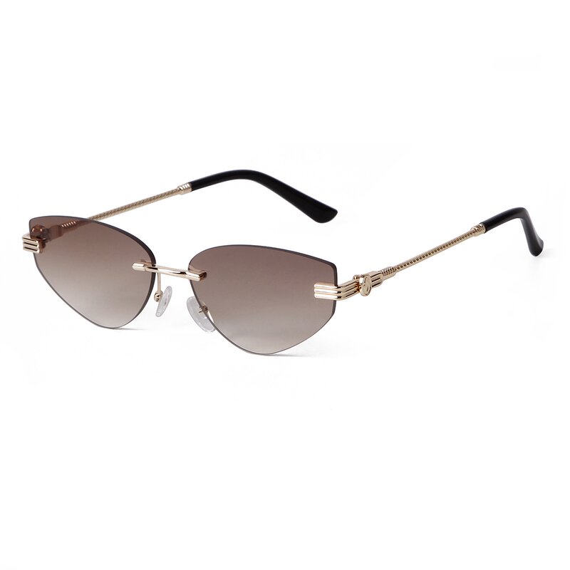 Sunglasses Manufacturer - Custom Logo Rimless Diamond Cut UV400 for Women Retro Metal Triangle
