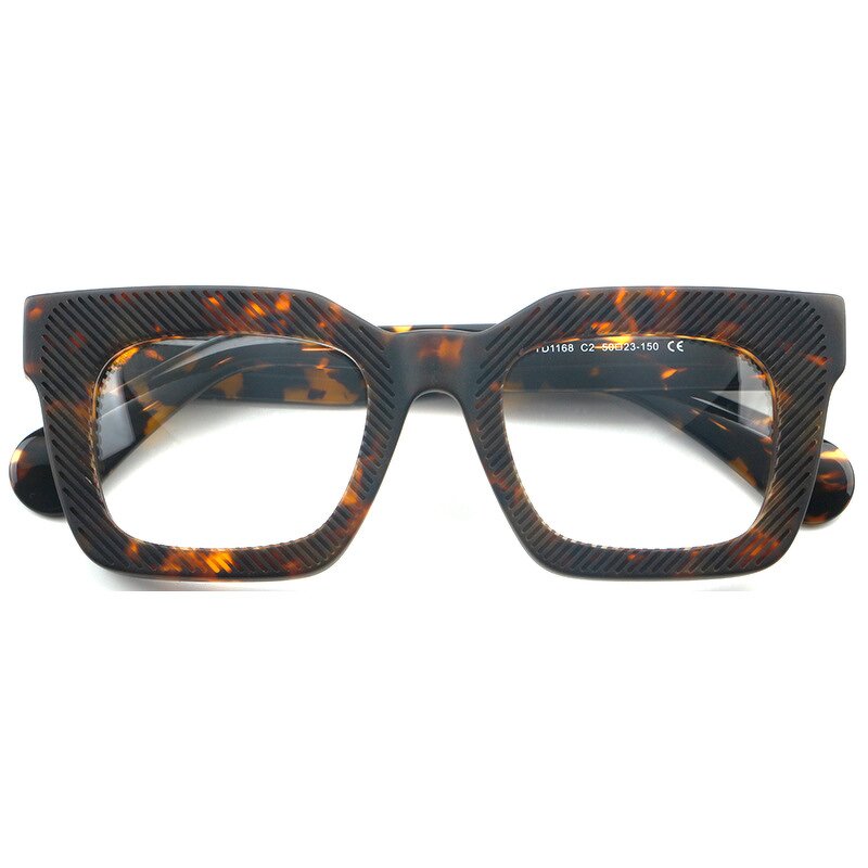 Glasses Manufacturer - Square Frame Acetate Optical Blue Light Blocking Custom Eyewear Leopard Eyeglasses for Women