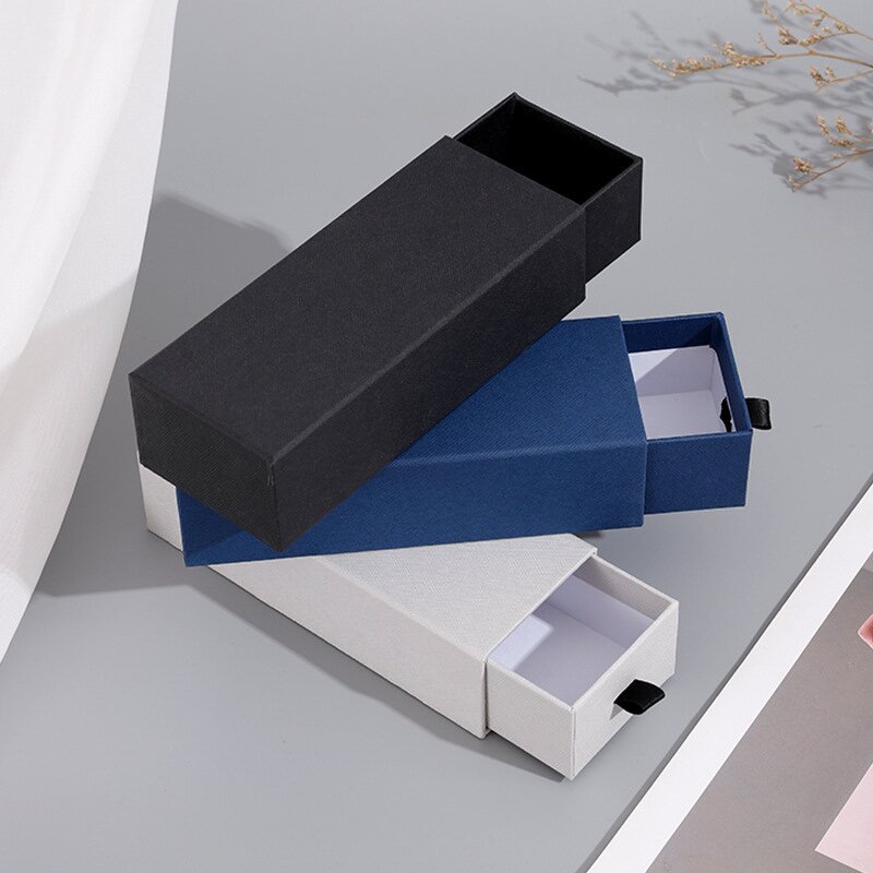 Glasses Case Manufacturer - Black White Cardboard Glasses Packaging Drawer Box Cosmetics Storage Paper Box Pink Gift Box