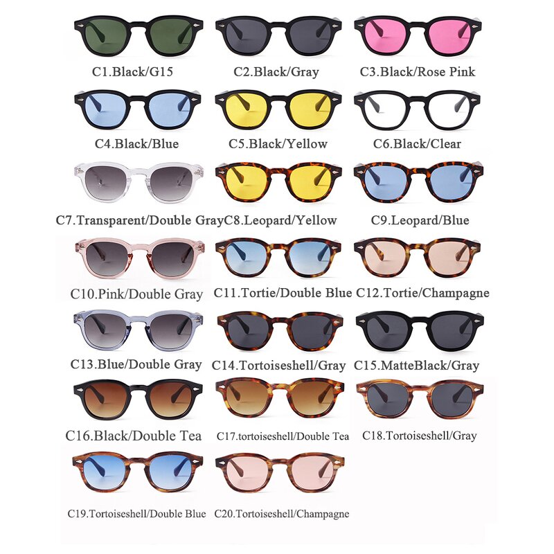 Sunglasses Manufacturer - Vintage Rivet Tortoiseshell Round for Women Men Brand Designer Retro Yellow Blue Len Small