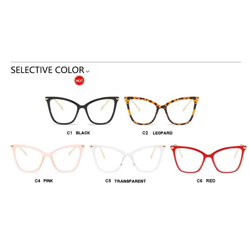 Glasses Manufacturer - Women Fashion Computer Protection Transparent Blue Light Blocking Cat Eye Optical Frames
