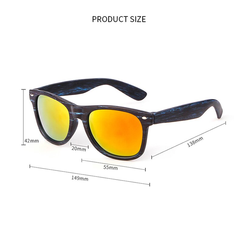 Sunglasses Manufacturer - Custom Printed Logo High Quality UV400 Protection Wooden Square Wooden Vintage Unisex