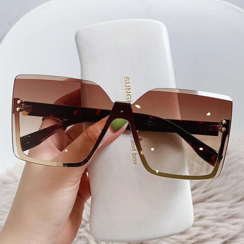 Sunglasses Manufacturer - Hot Selling Reasonable Price Fashion Square Designer Luxury Eyewear Rimless Women Oversized
