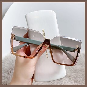 Sunglasses Manufacturer - Hot Selling Reasonable Price Fashion Square Designer Luxury Eyewear Rimless Women Oversized