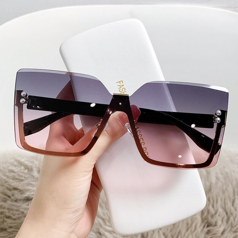 Sunglasses Manufacturer - Hot Selling Reasonable Price Fashion Square Designer Luxury Eyewear Rimless Women Oversized