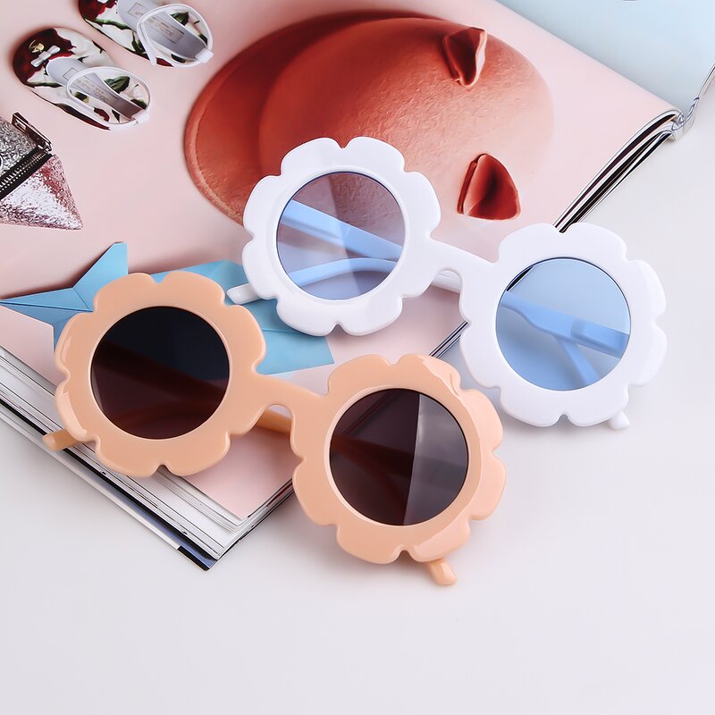 Sunglasses Manufacturer - Wholesale High End Girls Colorful UV400 Cute Round Flower for Baby Kids