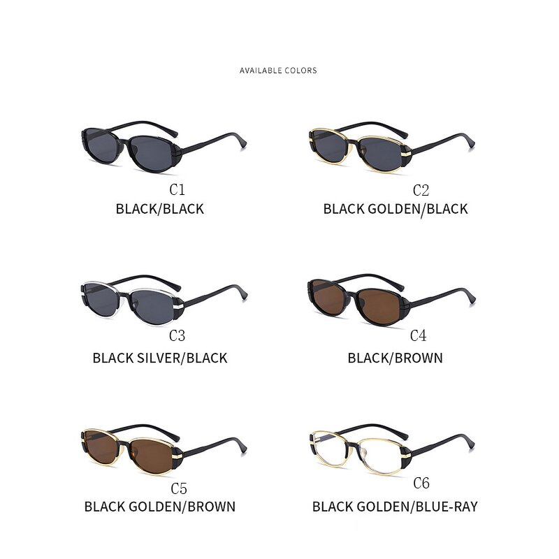 Sunglasses Manufacturer - Latest Vintage UV400 for Women Men Brand Designer Casual Shades 90s Brown Black Tinted PC Cat-eye Oval