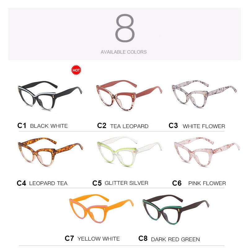 Glasses Manufacturer - 2023 Ins Fashion Cat Eye Computer Eyewear for Women Blue Light Blocking Optical Color Matching Anti Blue Ray