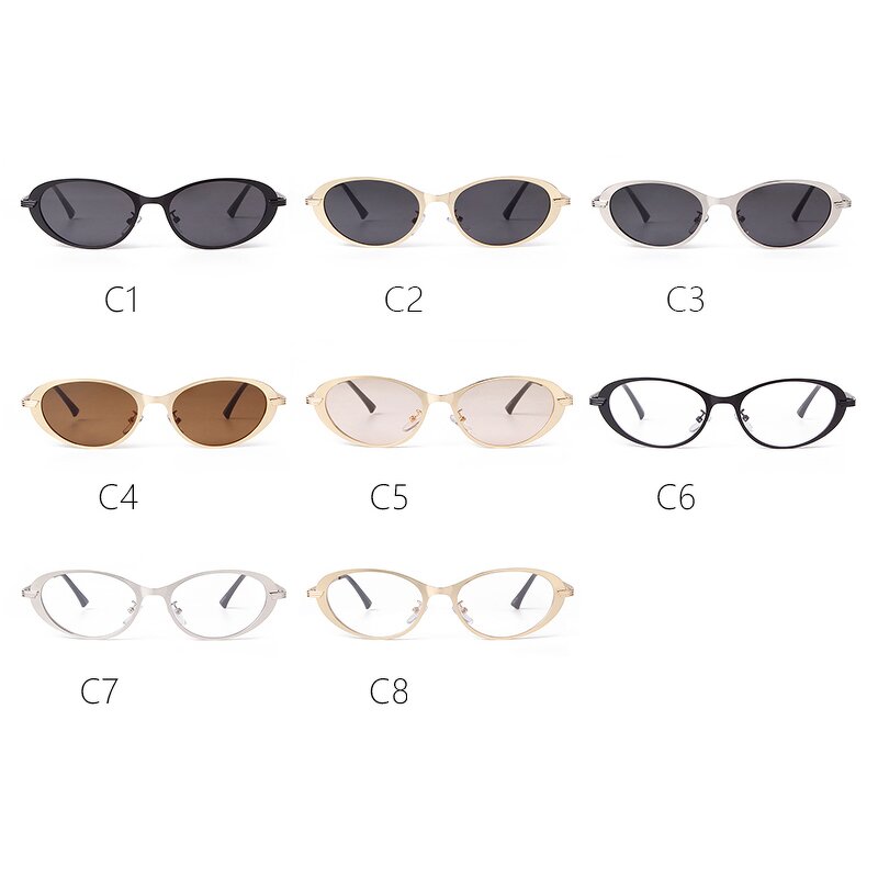 Sunglasses Manufacturer - Women's Retro Anti-Sun Oval Frame Trendy Street Style UV400 Optical Lenses Online Celebrity Photo