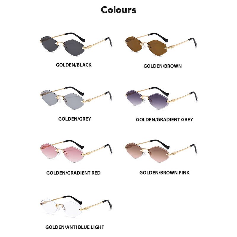 Sunglasses Manufacturer - Sexy Small Frame Hexagon Rimless Punk for Lady Male Frameless Eyewear