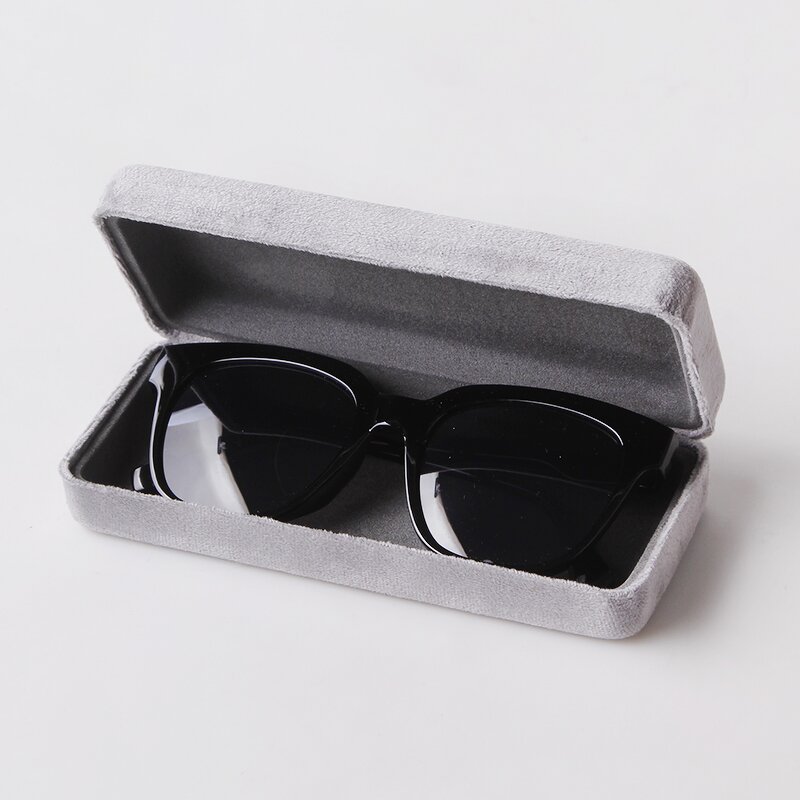 Glasses Case Manufacturer - 2022 New Arrival Fashion Gray Flocking Glasses Case Ins Hot Sale Rectangle Eyeglasses Storage Packing Box