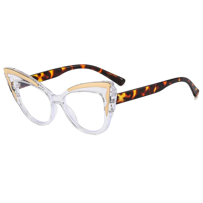 Glasses Manufacturer - Elegant Cat Eye Optical Frames 2025 New Ladies Transparent Computer Eyewear Women Leopard Frame Butterfly