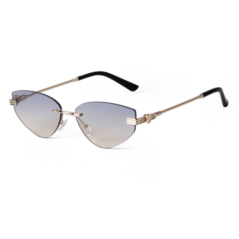 Sunglasses Manufacturer - Custom Logo Rimless Diamond Cut UV400 for Women Retro Metal Triangle