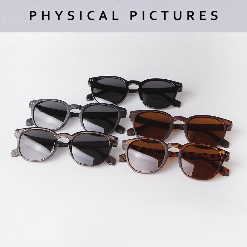 Sunglasses Manufacturer - Vintage Retro UV400 Black Polarized Rivet Round Leopard for Men