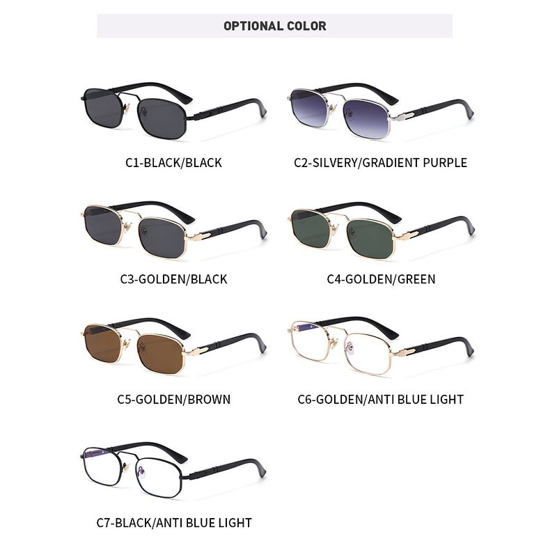 Sunglasses Manufacturer - Wholesale Brand Modern High Quality Rectangle Full Frame Metal Sun Shades Trendy for Women Men