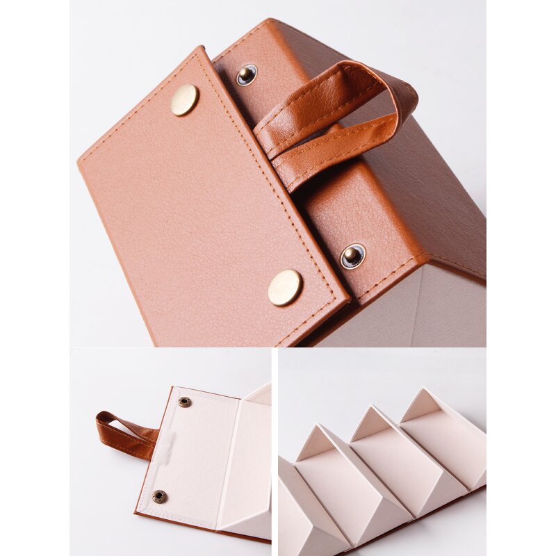 Glasses Case Manufacturer - PU Portable Storage Cases Glasses Folding Eyewear Boxes Custom Logo Fashion 5 Grids Case Sunglasses Display Box