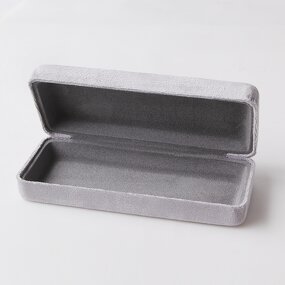 Glasses Case Manufacturer - 2022 New Arrival Fashion Gray Flocking Glasses Case Ins Hot Sale Rectangle Eyeglasses Storage Packing Box