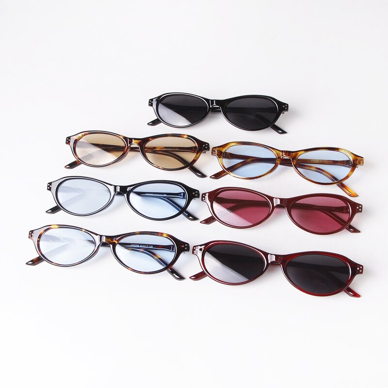 Sunglasses Manufacturer - Custom Logo Small Oval Cat Eye Retro Classic Rivet UV400 for Women Men