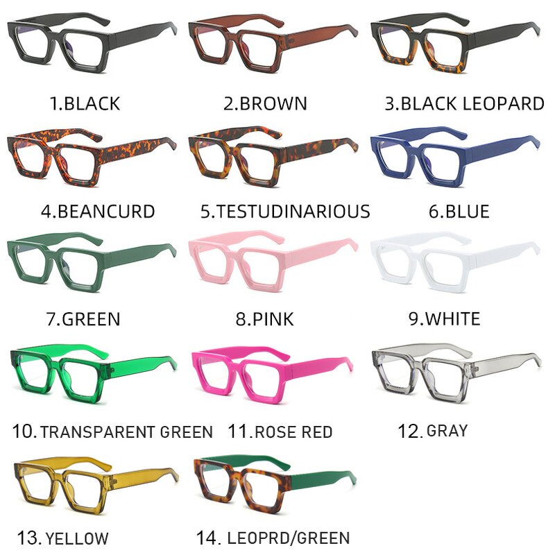 Glasses Manufacturer - Vintage Flat Lenses Eyeglasses Frames Square Frame Blue Light Blocking Eyewear Custom Computer