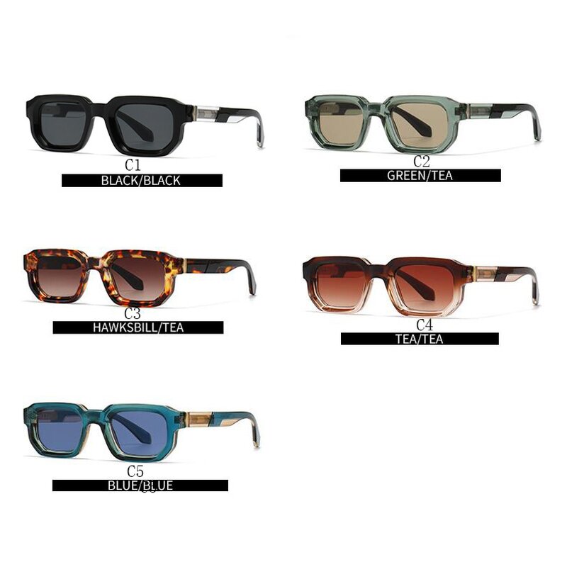 Sunglasses Manufacturer - New Modern Vintage Men Women Street Resin Lens Marble Large Frame Square Flat Top with Marbling Pattern