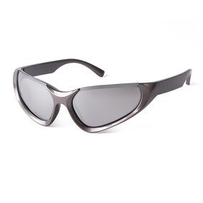 Sunglasses Manufacturer - Fashion Future Silver Y2k Outdoor Sports Wrap Around Customizable Cat Eye for Men Women