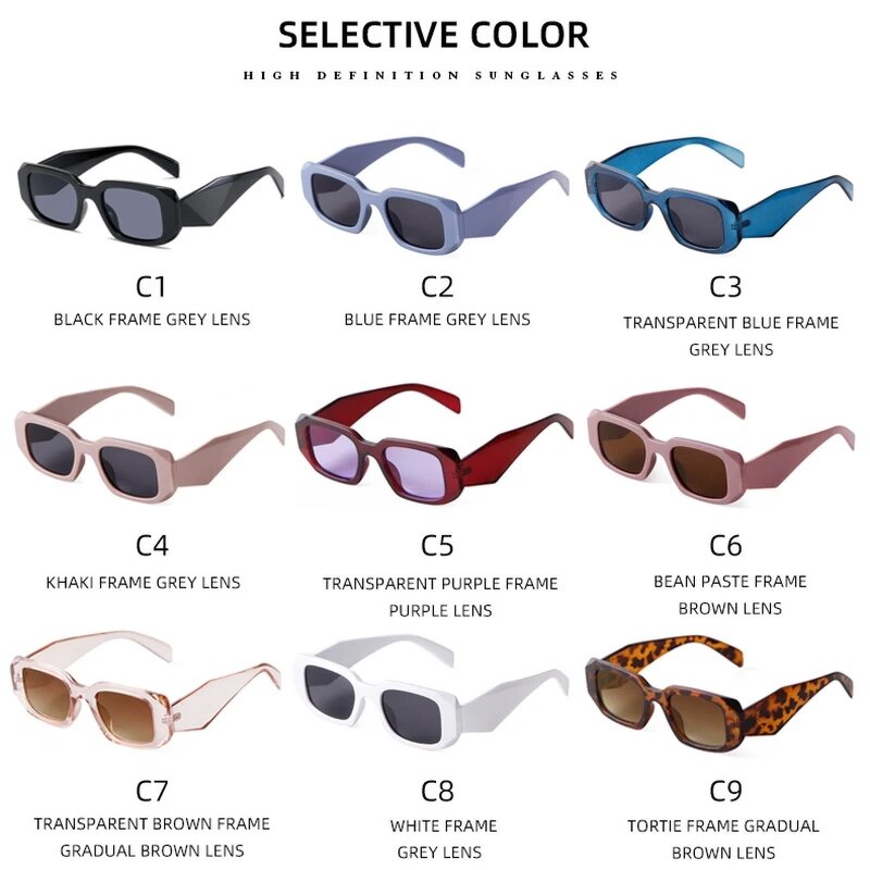 Sunglasses Manufacturer - Fashion Hot Sell UV400 Custom Logo Hexagon Rectangle Retro for Women Men