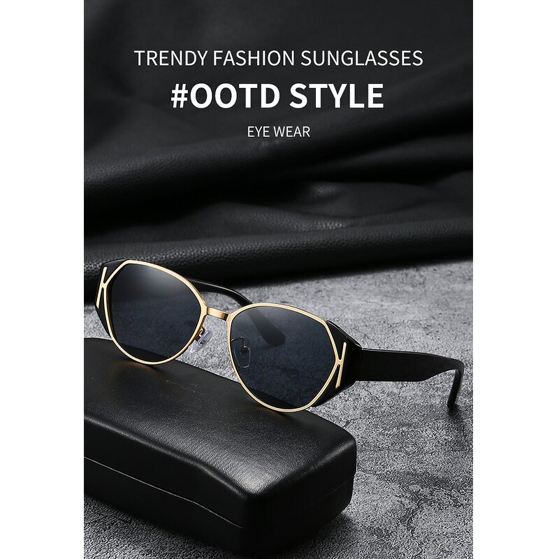 Sunglasses Manufacturer - Trendy Unisex Fashionable Classic Tortoiseshell UV400 TR90 Custom Small Frame Cat Eye Irregular for Men Women
