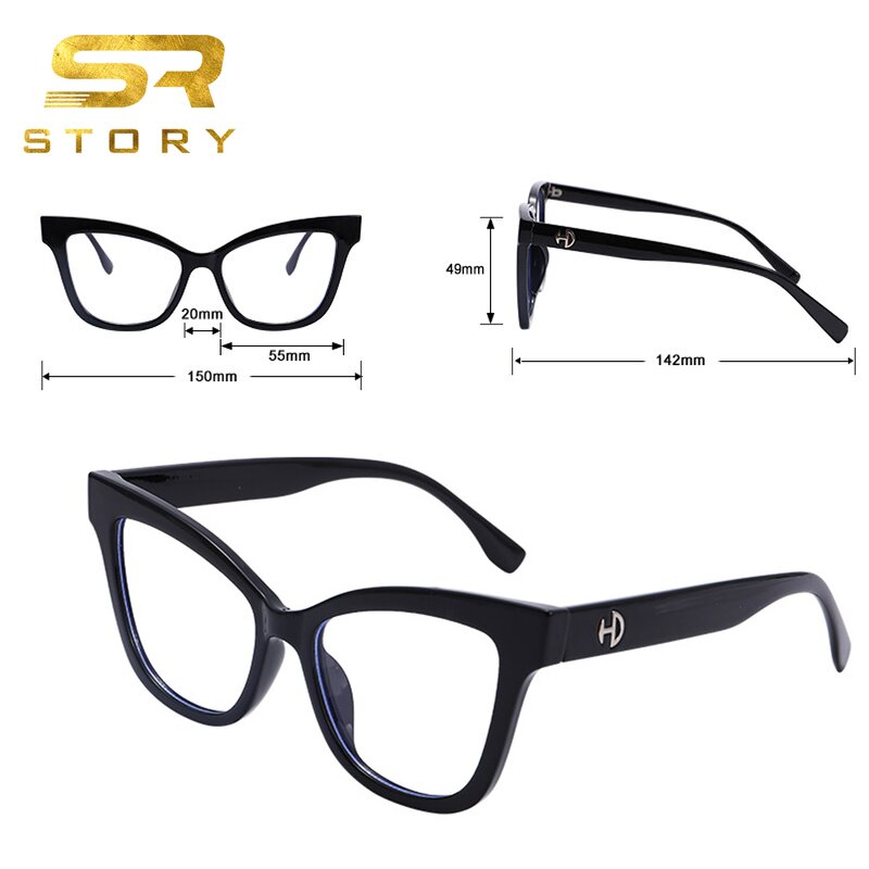 Glasses Manufacturer - Vintage TR90 Framle Cateye Anti Blue Light for Women 2023 Fashion Oversized Blocking Blue Light Female