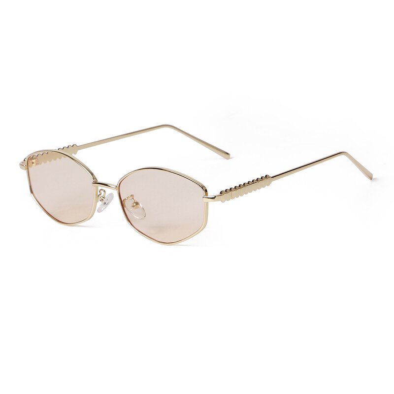 Sunglasses Manufacturer - Fashion Elegance Cat Eye for Women Classic Versatile Metal Gold Frame Tea Lens Hot Sales Shades