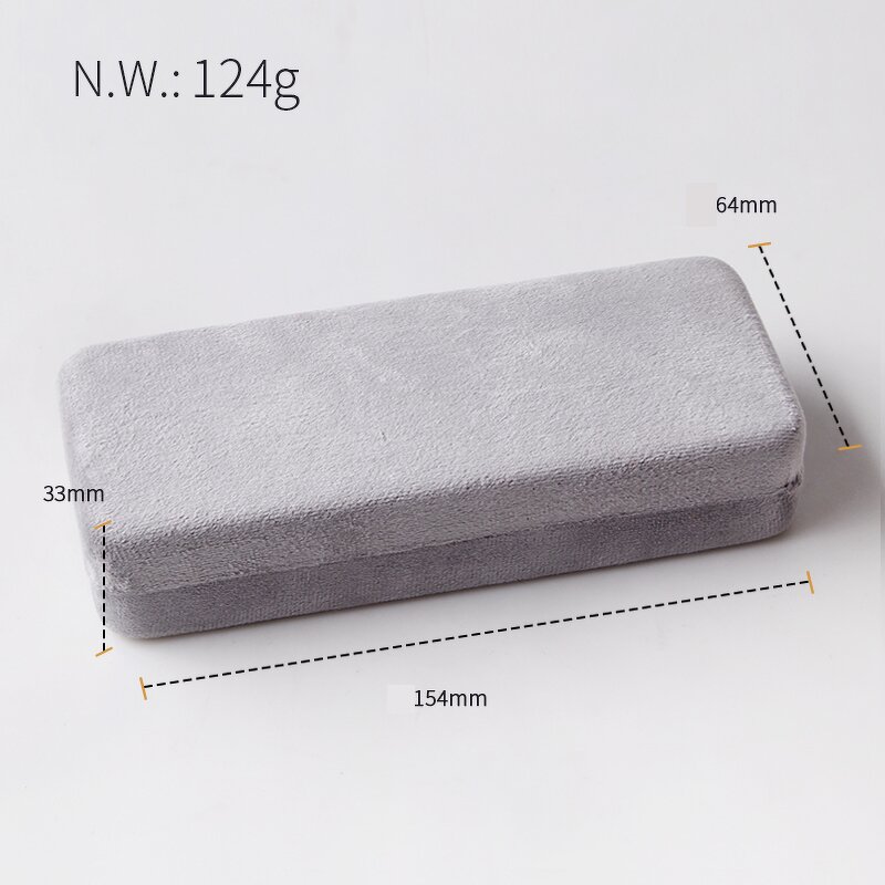 Glasses Case Manufacturer - 2022 New Arrival Fashion Gray Flocking Glasses Case Ins Hot Sale Rectangle Eyeglasses Storage Packing Box