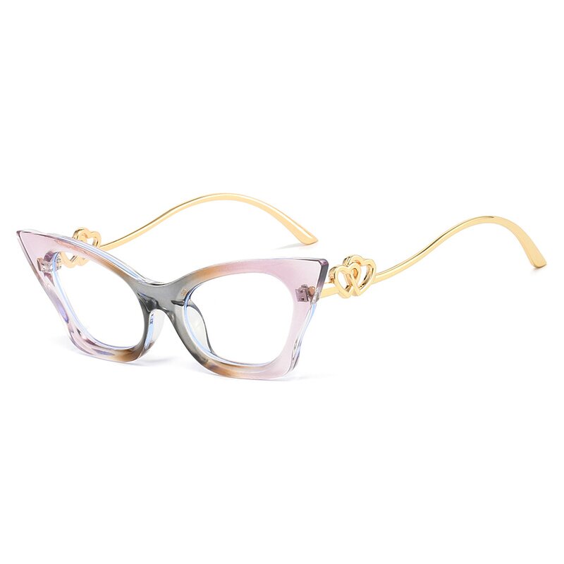 Glasses Manufacturer - Retro Cat-Eye Unisex New Fashionable Anti-Blue Light Black Multi-Color Women's Personality Flat Outdoor