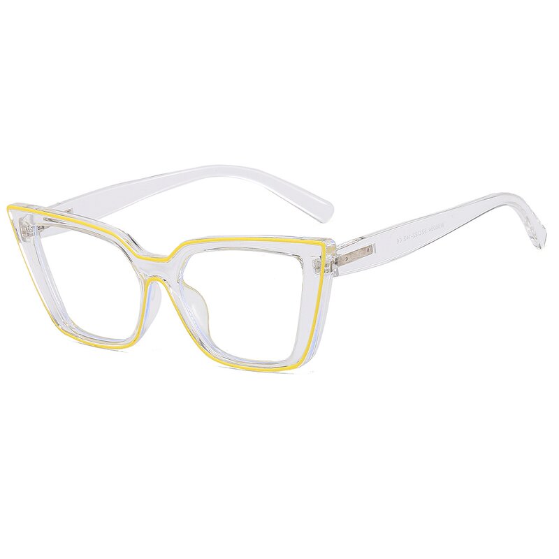 Glasses Manufacturer - 2023 Fashion Fluorescent Color Anti-Blue Light Transparent Cat Eye Optical for Women TR90 Computer Frames