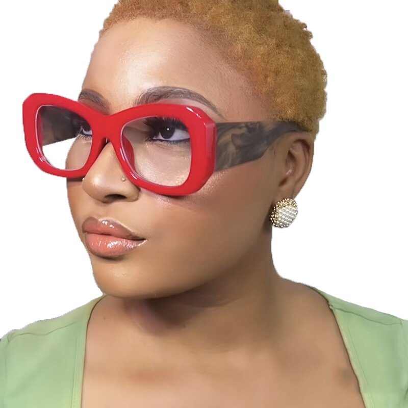 Glasses Manufacturer - Fashion Candy Color Oval Big Round Frame Wide Arms Optical for Women Clear Lens Computer Eyewear