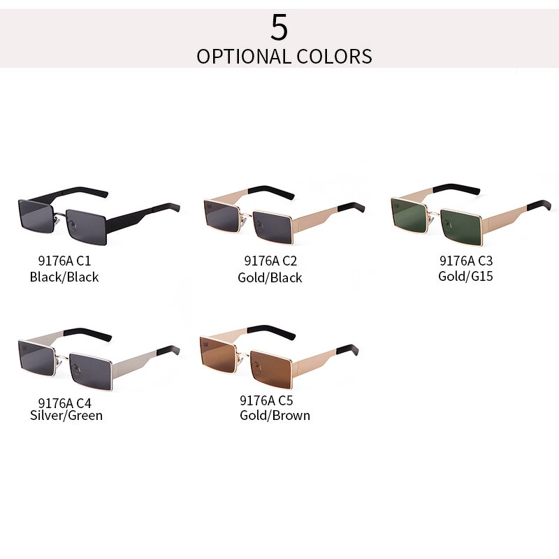 Sunglasses Manufacturer - OEM&ODM Custom Logo Brand Designer Retro Vintage Rectangle for Women Men