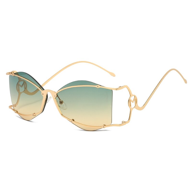 Sunglasses Manufacturer - Fashion Personality Irregular for Women Classic Popular Metal Cross Border Hot Sales Shades