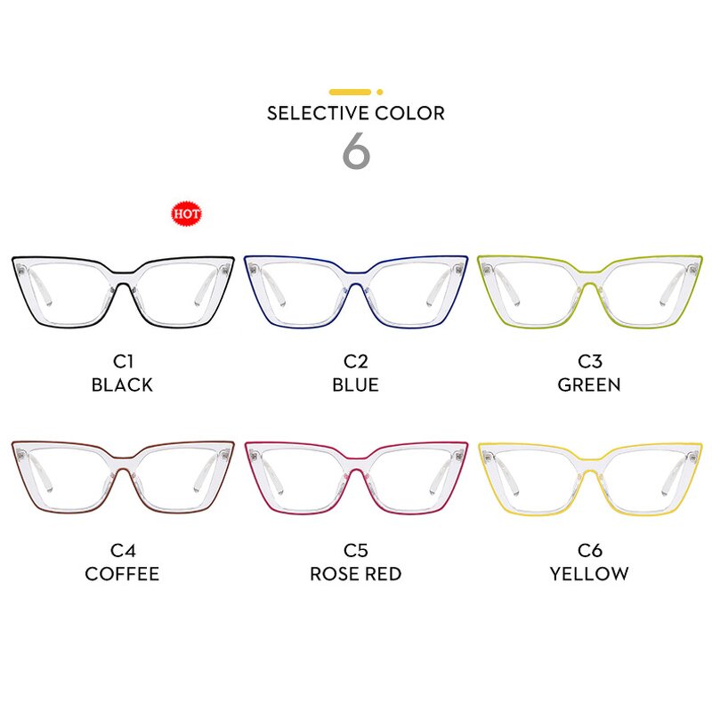 Glasses Manufacturer - 2023 Fashion Fluorescent Color Anti-Blue Light Transparent Cat Eye Optical for Women TR90 Computer Frames