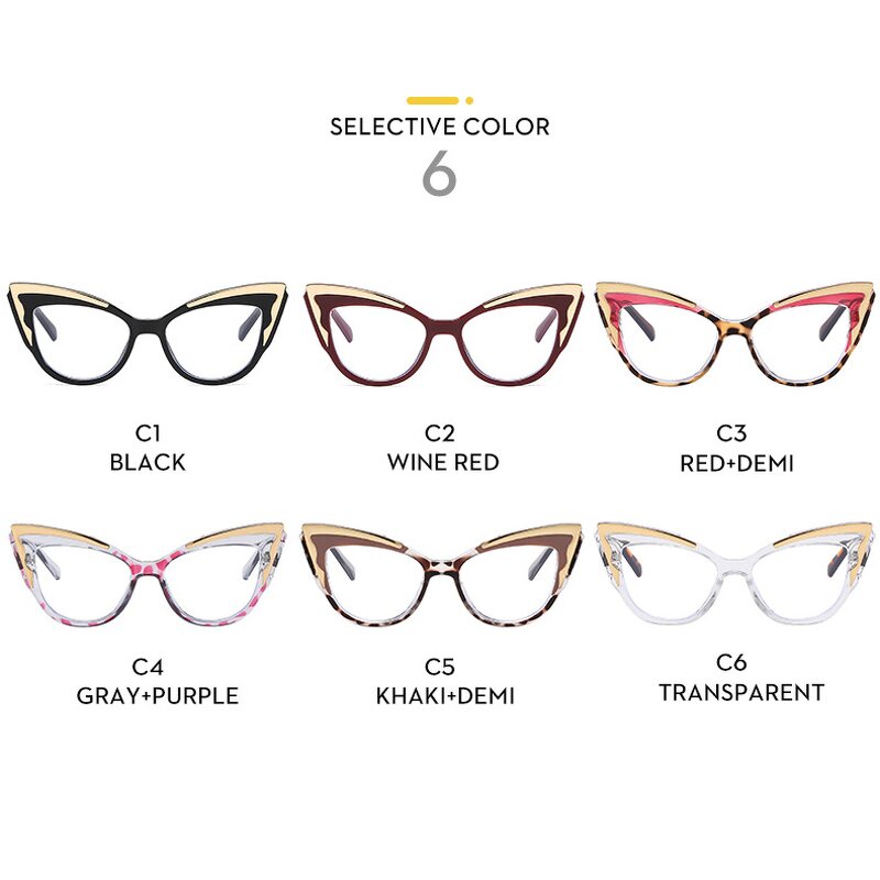 Glasses Manufacturer - Elegant Cat Eye Optical Frames 2025 New Ladies Transparent Computer Eyewear Women Leopard Frame Butterfly