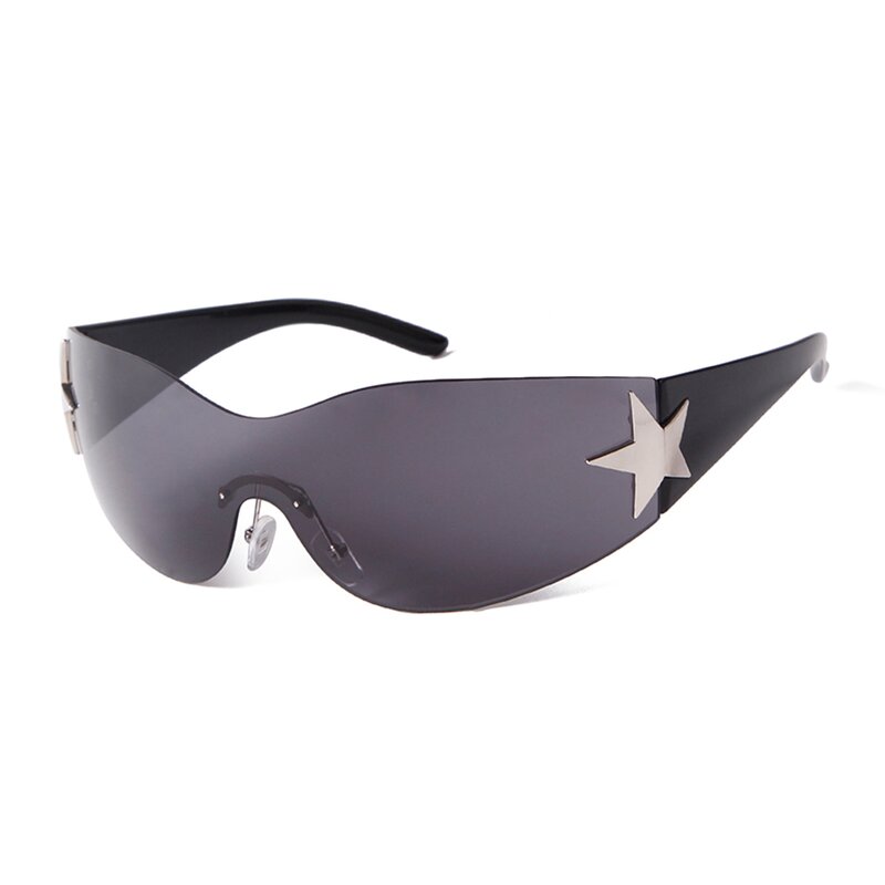 Sunglasses Manufacturer - Y2K Rimless Stars for Women Luxury Brand Designer Wrap Trendy Futuristic Oversized for Men