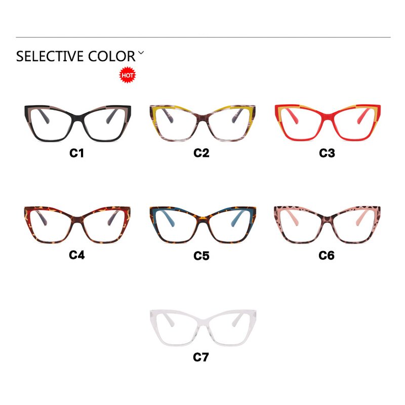 Glasses Manufacturer - Luxury Cat Eye Optical Color Matching for Women Computer Eyewear TR90 Anti Blue Light