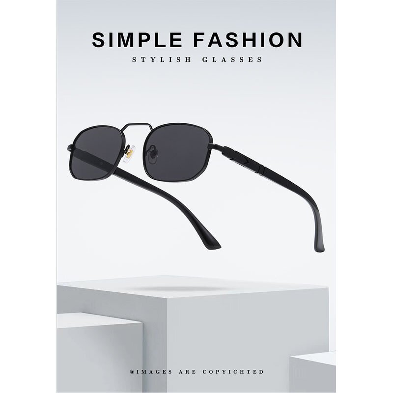 Sunglasses Manufacturer - Wholesale Brand Modern High Quality Rectangle Full Frame Metal Sun Shades Trendy for Women Men