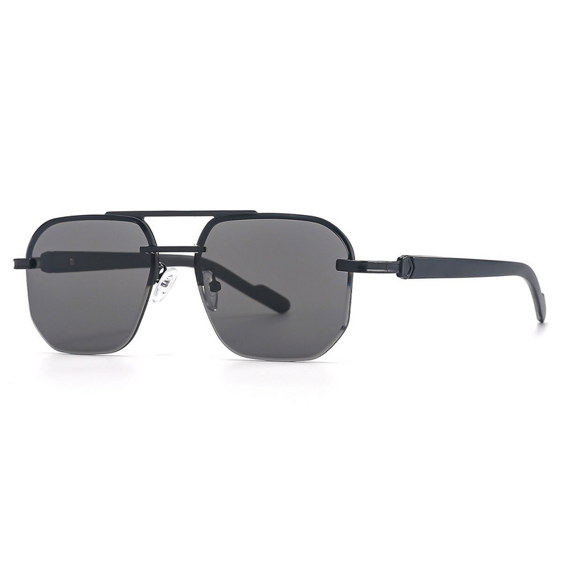 Sunglasses Manufacturer - New Fashion Half Frame Metal Double Beam Wholesale Large Frame for Women Men