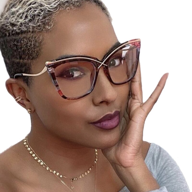 Glasses Manufacturer - 2023 New Fashion X Cat Eye Optical Metal Frame Anti Blue Light for Women Retro Computer