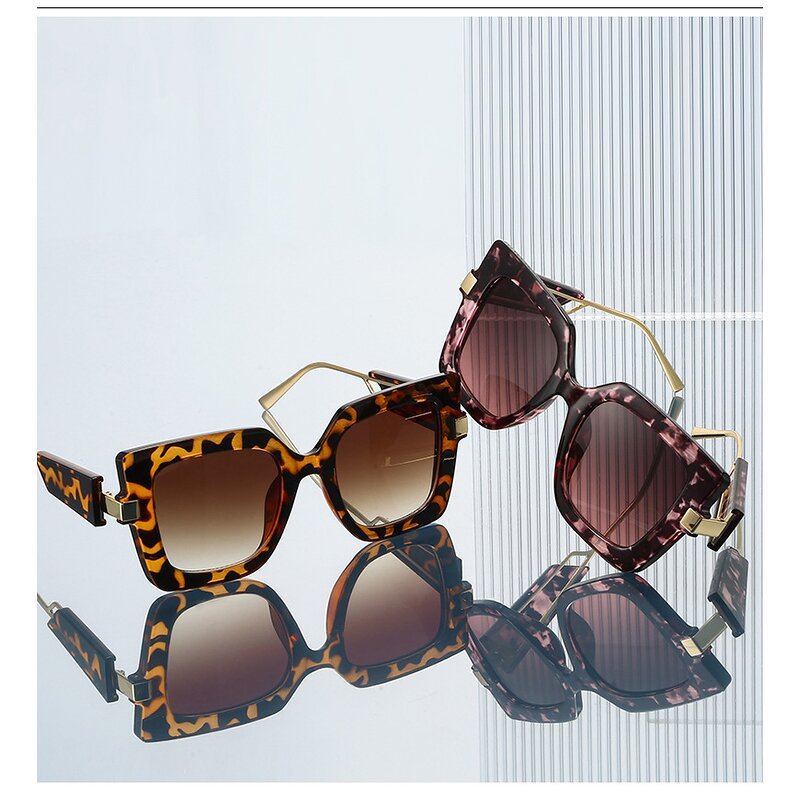 Sunglasses Manufacturer - Fashionable Unisex Thick Frame Custom Logo Oversized Hot Big Square Shades Cheap Men Women PC UV Protection