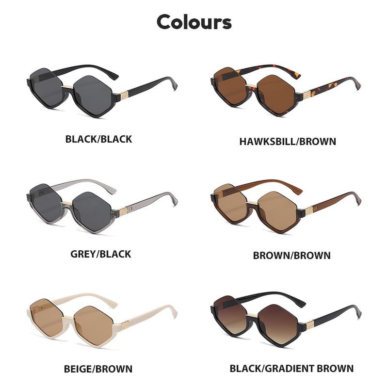 Sunglasses Manufacturer - Design UV Protection Fashion Casual Hexagon for Women Men Gold Geometric Half Rim Polygon Shades