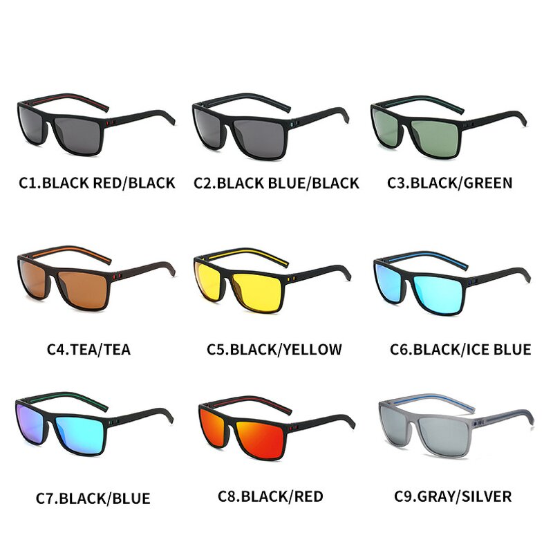 Sunglasses Manufacturer - Mens Polarized Outdoor Square Cycling Sports Eyewear UV400 Reflective Lenses Driving Fishing