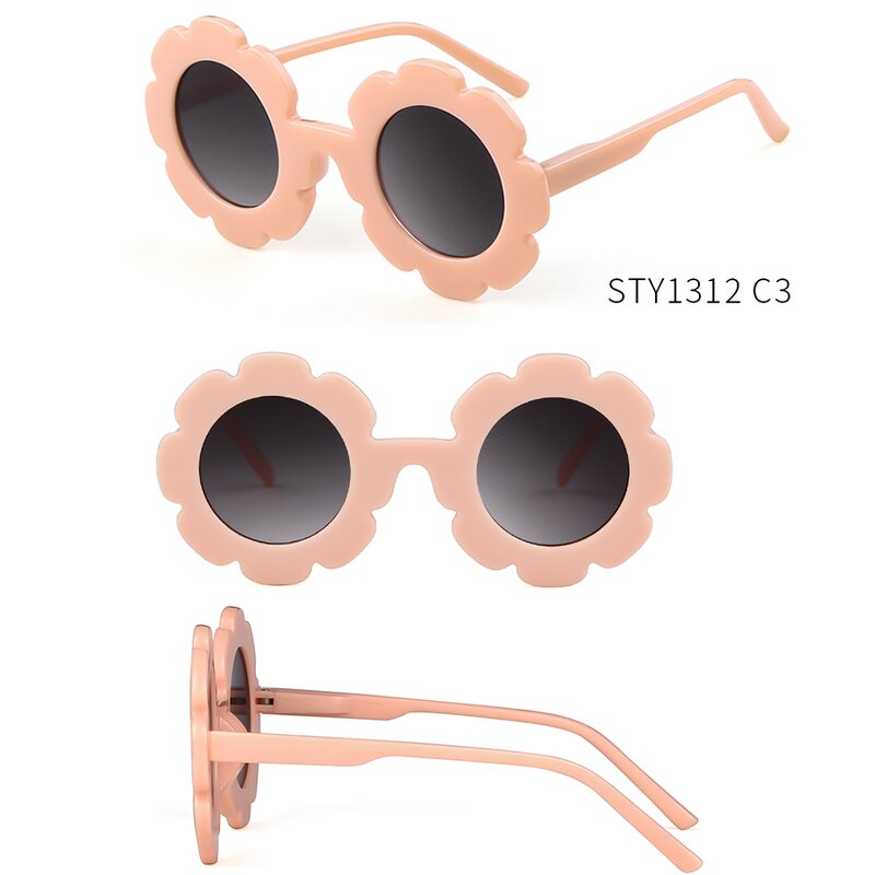Sunglasses Manufacturer - Wholesale High End Girls Colorful UV400 Cute Round Flower for Baby Kids
