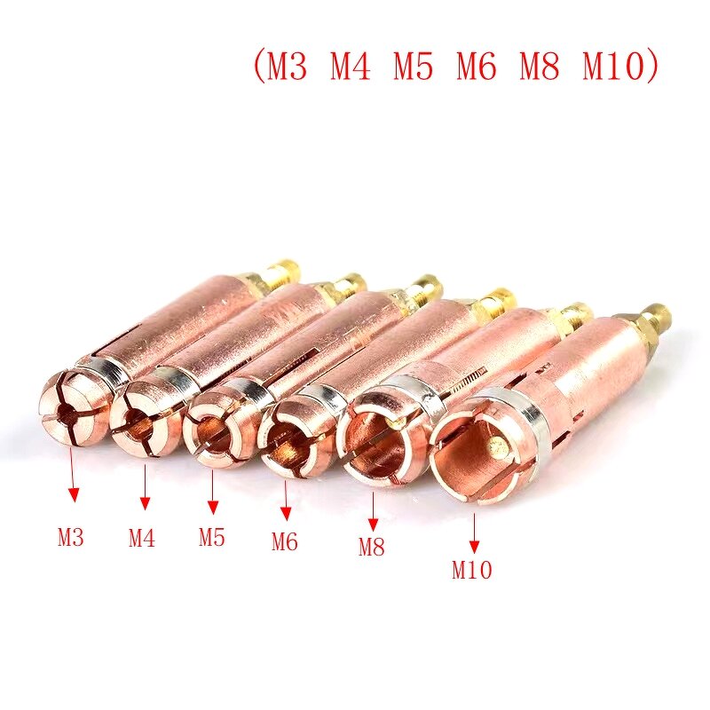 Stud Welding Collet Chuck Manufacturer - M3 M4 M5 M6 M8 M10 Copper 10pcs for Capacitor Discharge CD Stud Welding Torch Machine