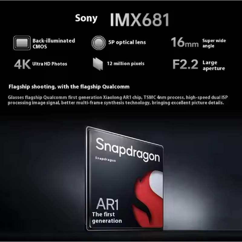 Smart Audio Glasses Manufacturer - Rayneo V3 Augmented Reality with 12MP Camera Quad-core 2+32GB IMOS 2.0 System 1.5mm Thick